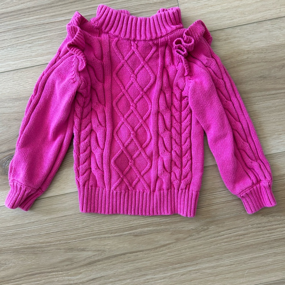 Janie and Jack Fuchsia Off-the-Shoulder Sweater